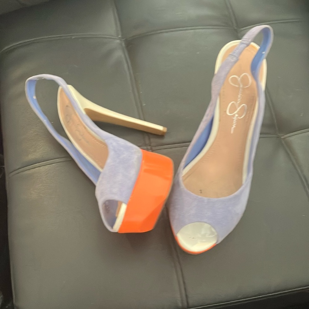Jessica Simpson Purple and Orange Women's Slingback Heels